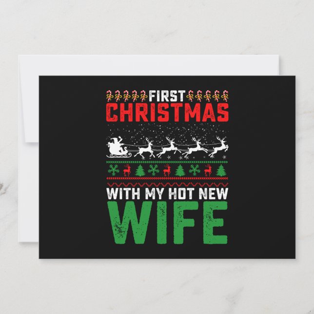 Invitation Premier Noël Avec Mon Hot New Femme Famille Vilain (Devant)