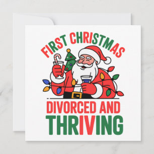 Invitation Premier Noël divorcé et prospère Noël
