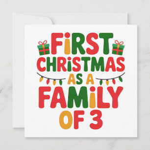 Invitation Premier Noël en tant que famille de 3 Funny Matchi