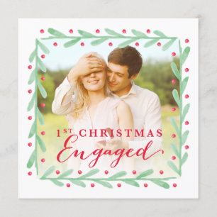 Invitation Premier Noël engagé Fiançailles de vacances photo