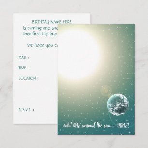 Invitation Premier orbite d'anniversaire autour du soleil