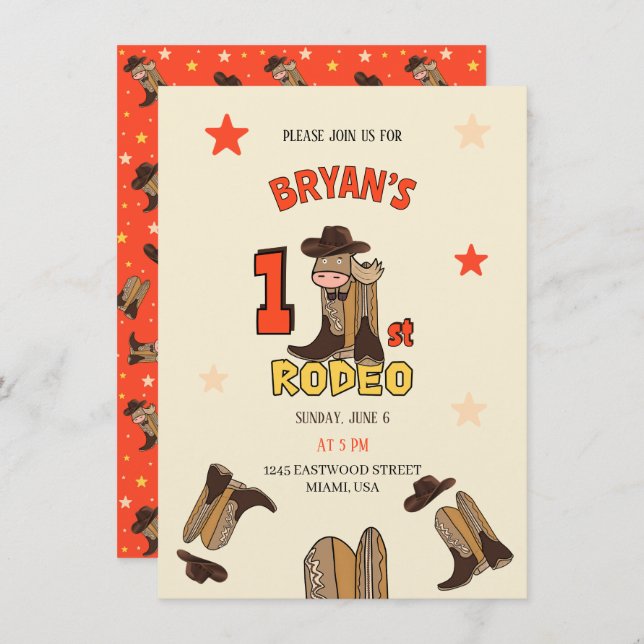 Invitation Premier Rodéo (Devant / Derrière)