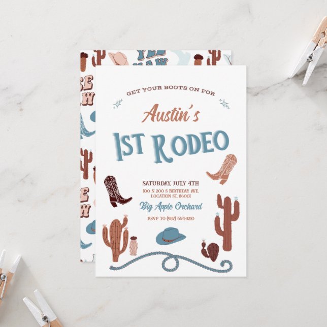 Invitation Premier Rodéo Bleu (Devant/Arrière en situation)