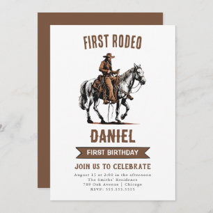 Invitation Premier Rodeo Cowboy 1er anniversaire