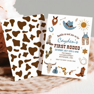 Invitation Premier Rodéo Cowboy Occidental Premier Anniversai
