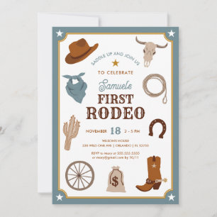 Invitation Premier Rodeo Cowboy Wild West Boy Premier anniver