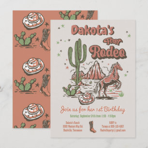 Invitation Premier Rodéo Cowgirl Cowboy Anniversaire