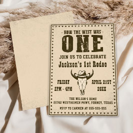 Invitation Premier Rodéo Western Cowboy Première fête d'anniv