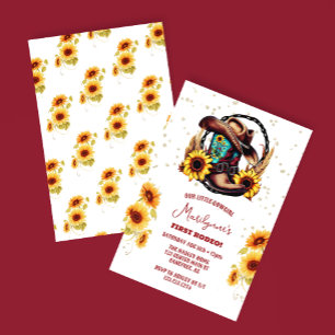 Invitation Premier Rodéo Western Cowgirl 1er anniversaire