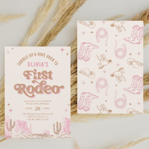 Invitation Premier Rodéo Western Pink Cowgirl Anniversaire