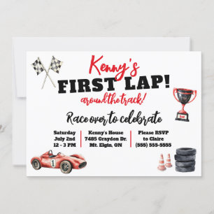 Invitation Premier Tour de Circuit, Anniversaire d'Enfants