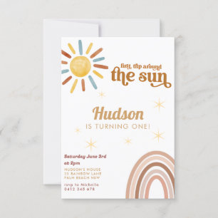 Invitation Premier voyage autour de Sun Boho Arc-en-ciel 1er