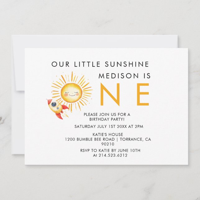 Invitation Premier voyage autour du soleil (Devant)