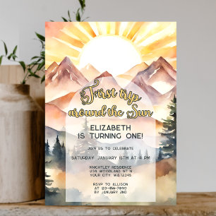 Invitation Premier voyage autour du soleil 1er anniversaire B