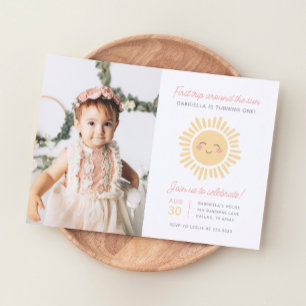 Invitation Premier voyage autour du soleil 1er anniversaire d