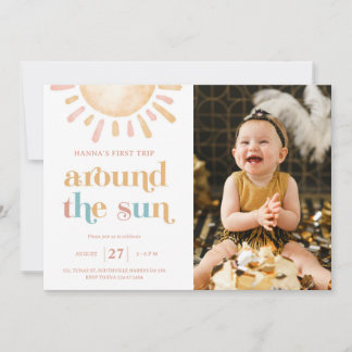 Invitation Premier voyage autour du soleil 1er anniversaire P