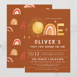 Invitation Premier Voyage Autour Du Soleil 1ère fête d'anni