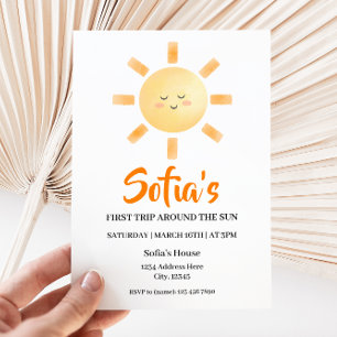 Invitation Premier voyage autour du soleil Anniversaire