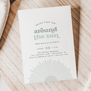 Invitation Premier voyage autour du Soleil Boho Boys 1er anni