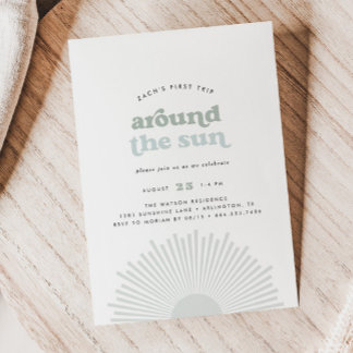 Invitation Premier voyage autour du Soleil Boho Boys 1er anni