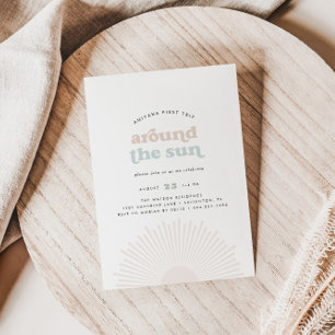 Invitation Premier voyage autour du Soleil Boho Enfants 1er a