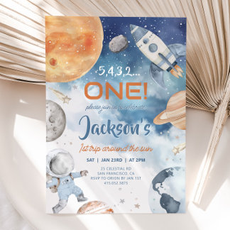 Invitation Premier Voyage Autour Du Soleil, Espace 1er Annive