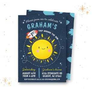 Invitation Premier Voyage Autour Du Soleil Extérieur Invitati