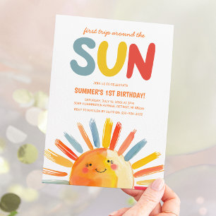 Invitation Premier Voyage Autour du Soleil Fête d'anniversair