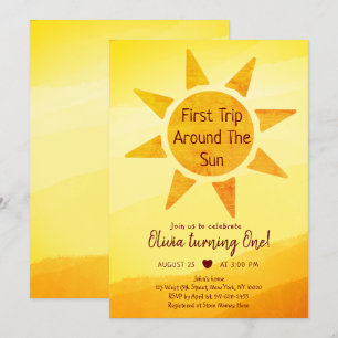 Invitation Premier Voyage Autour Du Soleil Or Soleil Annivers