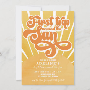 Invitation Premier voyage autour du soleil Premier anniversai