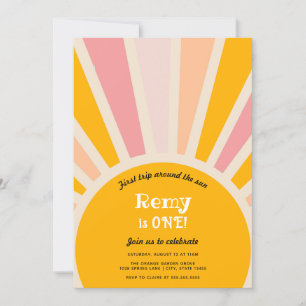 Invitation Premier voyage autour du soleil Premier anniversai