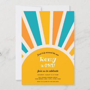 Invitation Premier voyage autour du soleil Premier anniversai