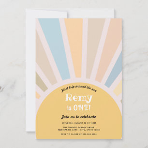 Invitation Premier voyage autour du soleil Premier anniversai