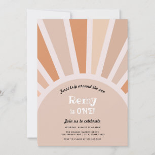 Invitation Premier voyage autour du soleil Premier anniversai