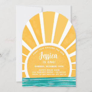 Invitation Premier voyage autour du soleil - Soleil 1er anniv