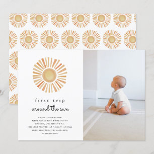 Invitation Premier Voyage Autour Du Soleil Un Anniversaire Ph