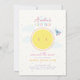 Invitation Premier Voyage Autour Du Sun Girl 1er Anniversaire