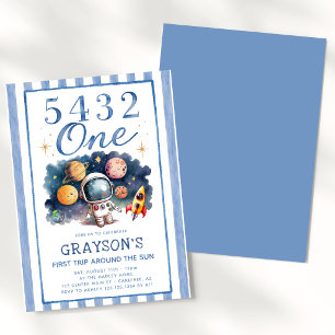 Invitation Premier Voyage Autour d'un Premier Anniversaire Bl