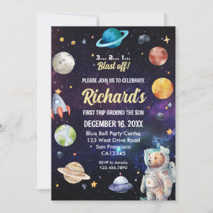 Invitation Premier voyage dans l'espace autour du soleil Anni
