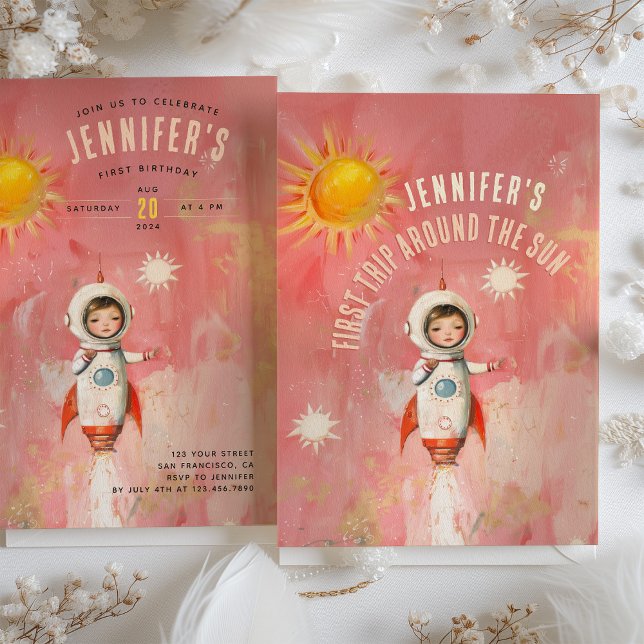 Invitation Premier voyage d'astronaute autour de l'anniversai (Créateur téléchargé)
