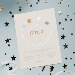 Invitation Premier voyage Espace Thème 1er anniversaire Invit