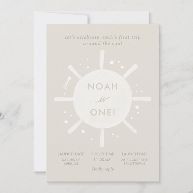 Invitation "Premier voyage" Sun Stars Space 1er anniversaire (Devant)