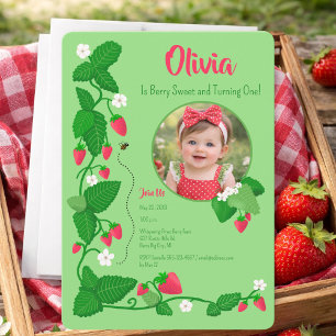 Invitation Première année Berry Sweet Photo fraise