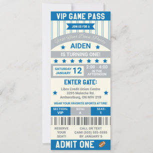 Invitation Première Année ! Billets de football Anniversaire