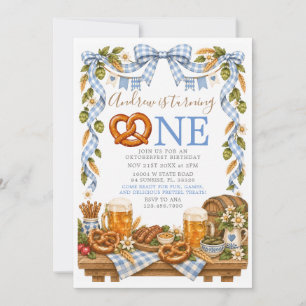 Invitation Première année de Fête de la Bière Pretzel Bleu d'