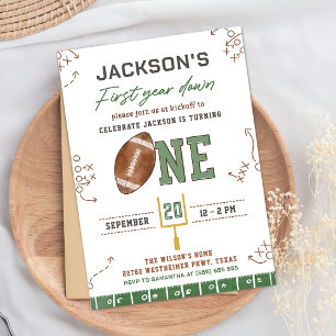 Invitation Première année de football bas Fête d'anniversaire