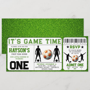 Invitation première année de soccer bas billet 1er anniversai