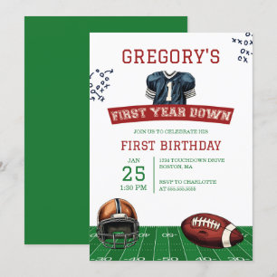 Invitation Première année Football bas 1er anniversaire