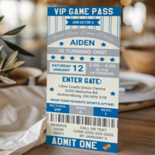 Invitation Première année terminée ! Billet de football pour
