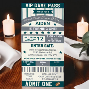 Invitation Première année terminée ! Billet de football pour
